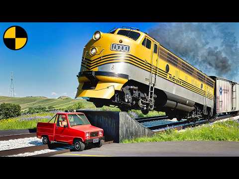 Trains and Car Crashes #9 😱 BeamNG.Drive