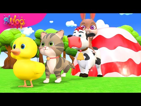 Old MacDonald Had A Farm | Colorful Animals Song | BluLoo Nursery Rhymes & Kids Songs