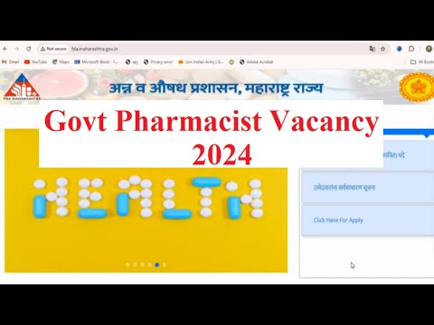 Govt. Pharma  Jobs | 56 vacancies | FDA  Maharashtra State (Mumbai) Recruitment | Analytical Chemist