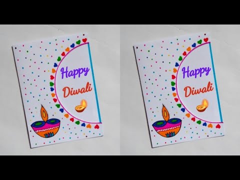 🪔 white paper diwali card idea 2022/diwali greeting card/how to make diwali card/easy card making