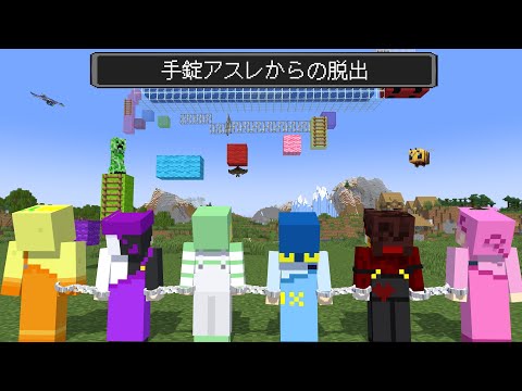 【マイクラ】6人全員が手錠でつながれた世界でゴールを目指せ!!【AMPTAKxCOLORS】【アンプタック】