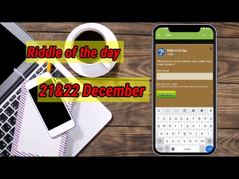 Riddle Of The Day Zoo 21-22 December | Zoo Riddle Of The Day Code | Riddle Of The Day Zoo