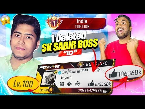 I Deleted Sk Sabir Boss Oldest Free Fire Id  😱 Prank Shooter In Live Stream - Garena Free Fire Max