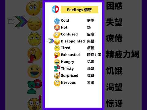 【零基礎英文】情感單詞 feelings #英文   #常用 英文 #單詞 口語 #常見短語 #常見短語