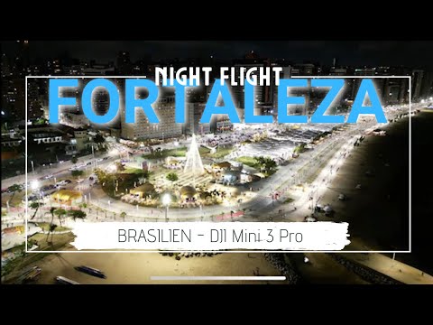 Nachtflug Fortaleza Strandpromenade Brasilien - Nightflight DJI Mini 3 Pro