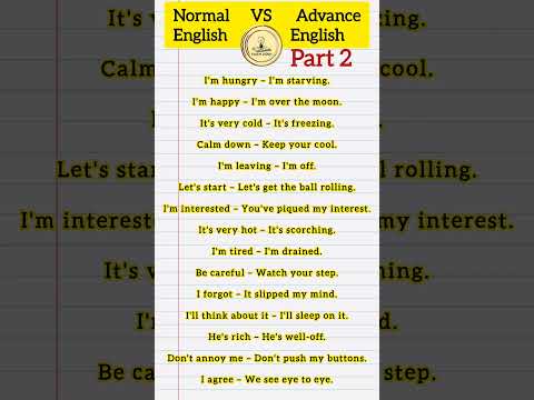 Normal English vs Advance part2 English #englishpractice #advancedenglish #learningenglish #english