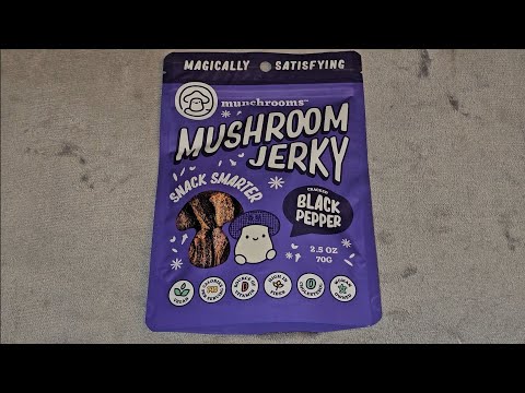 Magically Satisfying Munchrooms Mushroom Jerky Cracked Black Pepper Flavor Taste Test Review