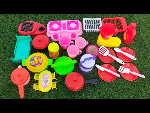 Unboxing Miniature Plastic Full Kitchen Set Collection Toy Cooking Game | Kitchen SetToy | ASMR