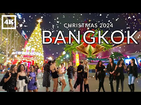 Bangkok's MOST EPIC Downtown Christmas Lights | Thailand Walking Tour