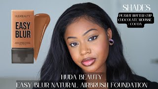 *NEW* HUDA BEAUTY EASY BLUR AIRBRUSH FOUNDATION (try-on + review)