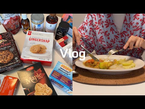 Sub) Life in Seoul Vlog | Korean Food | Seaweed Soup and Curry | Gift from Canada | Market Kuly