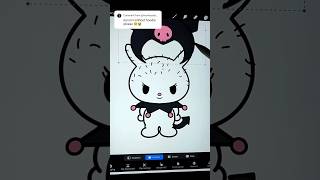 Kuromi EXPOSED 💀 jk will draw her normal too 😂 #kuromi #sanrio #hellokitty #cute #drawing #funny