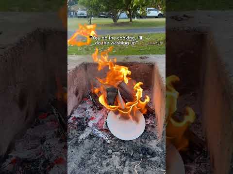 Camping washing up is the best #aussiecamping #campfirecooking #camping