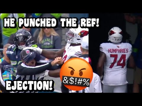 DJ HUMPHRIES PUNCHES REF & GETS EJECTED! 🤬👀 Cardinals Vs Seahawks 2023 highlights