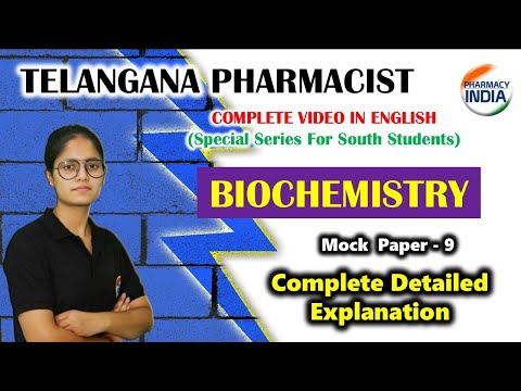 Biochemistry | Mock Paper - 9 | English Video Sol. Telangana Pharmacist #telengana