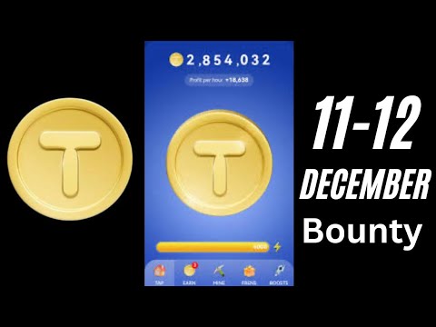 Tap Coin Daily Bounty 11 December| Tap Coin Daily Combo Today | Tap coin combo cards