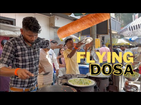 People go crazy for famous FLYING DOSA! - Street Food India