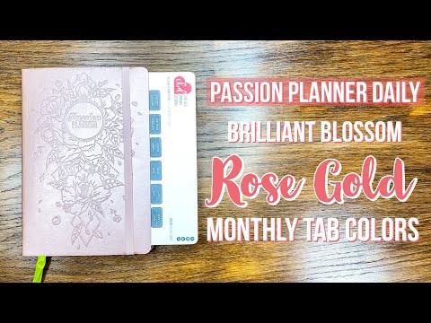 Monthly Tabs for the Passion Planner Daily - Brilliant Blush - ROSE GOLD