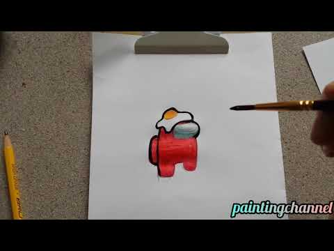 How to draw and paint AMONG US - Egg Hat