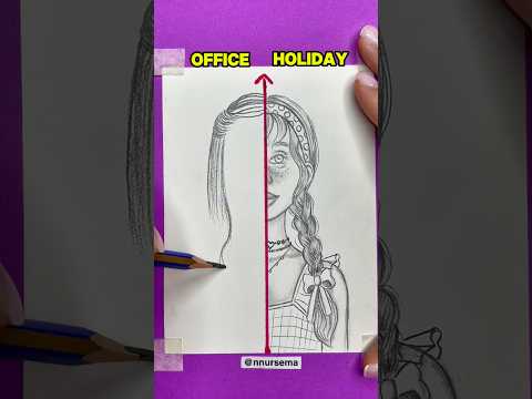 🗒️ OFFICE or HOLIDAY? 🏖️  #drawing #drawingtutorial #pencil #artist #sketching