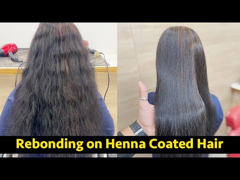 Rebonding/Smoothing-Step by Step-Permanent hair straightening-Henna Coated hair| Hairapist