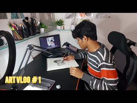 MY FIRST ART VLOG #1 😉 | DRAW IN MY SELF SKETCH