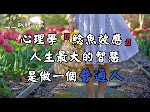 心理學“鯰魚效應”-人生最大的智慧是做一個普通人 | 啟悅讀書