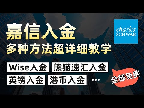 嘉信入金最全方法总结/手把手教学/Wise入金嘉信/熊猫速汇入金嘉信/英镑入金嘉信/港元入金嘉信/各种免费入金嘉信方法大全/一个视频搞定所有入金方式