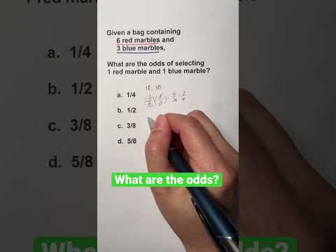 Probability Math Problem | Selecting different colored marbles