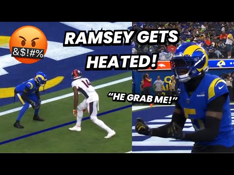 Jalen Ramsey Vs Jerry Jeudy & Courtland Sutton GOT HEATED! 🤬 (WR Vs CB) Broncos Vs Rams highlights