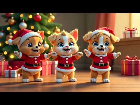 Jingle Bells Dance Little Dog & Cat | Ringing Bells Fun Christmas for Kids 🎅