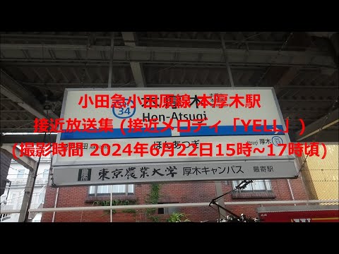 小田急小田原線 本厚木駅 接近放送集 ( 接近メロディー 「YELL」) (撮影時間 2024年6月22日15時~17時頃)