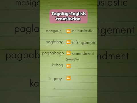 TAGALOG-ENGLISH TRANSLATION VOCABULARY WORDS #learnenglish #tagalogenglishtranslation #vocabulary