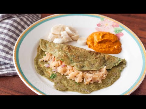 #pesarattu upma with palli chutney #