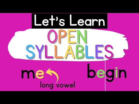 Open Syllables {Syllable Types}