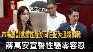 市場處副處長性騷女同仁記大過將調職　蔣萬安宣誓性騷零容忍－民視新聞