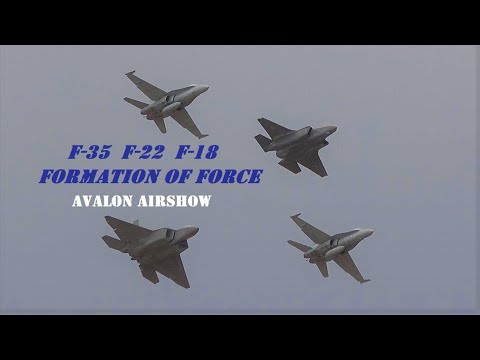 Stealth fighter jets formation of force - Avalon Airshow 2019