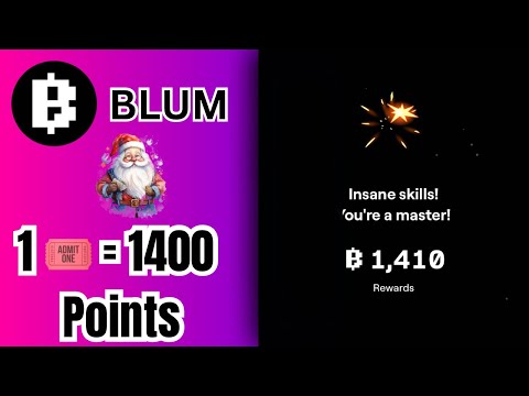 1 BLUM Ticket = 1400 Points | Blum New Event | Christmas Event | Farm Points