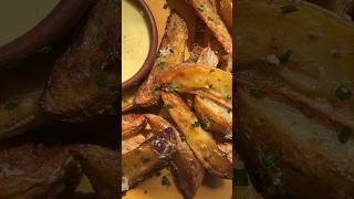 Garlic Butter Air Fryer Potato Wedges Recipe #potatorecipe #snack #sidedish #delicious #frenchfries