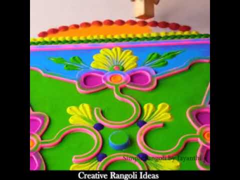 Simple and Easy Rangoli Designs Using Clothes Hangers used Suit Hangers to Give