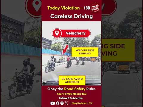 TODAY VIOLATION -130 Wrong Side Driving #chennaitrafficpolice #otr #obeytherules