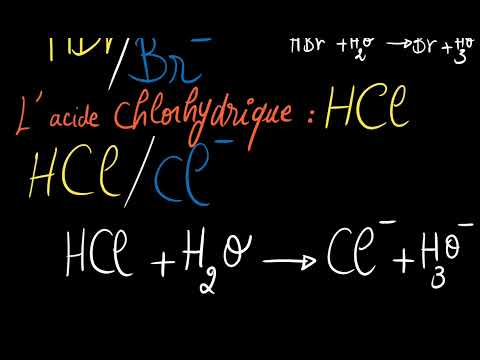 Les transformations acide-base, cinq exemples d'acides forts