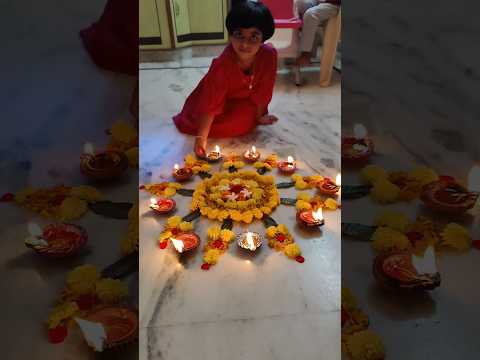 Diwali celebrations🌋 | #kanvithaskitchen | #flowerrangoli #shorts