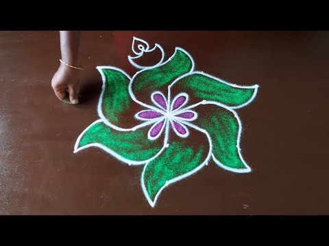 5*3 dots navratri special Rangoli🌺thipkiyanchi rangoli🌺muggulu🌺Diwali vilakku kolam🌺Pooja rangoli