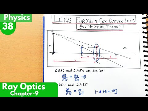 38) Lens Formula for Convex Lens for virtual image| Ray optics and optical instruments Class12