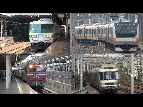 10/27/2024 Japan Railways Group Trains; 185 Series C1 Set, E233 Series & Cassiopeia at Omiya & Urawa