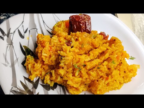 Tangy Tomato Rice Recipe - टमाटर चावल रेसिपी | झटपट टोमॅटो भात #tomatorice #rice #quickdinnerrecipe