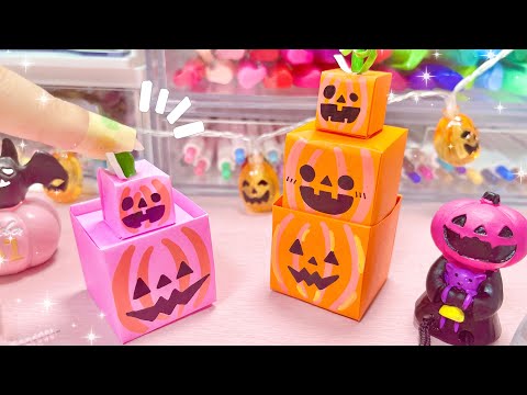 3段かぼちゃプッシュポップの作り方🎃遊べるハロウィン折り紙👻