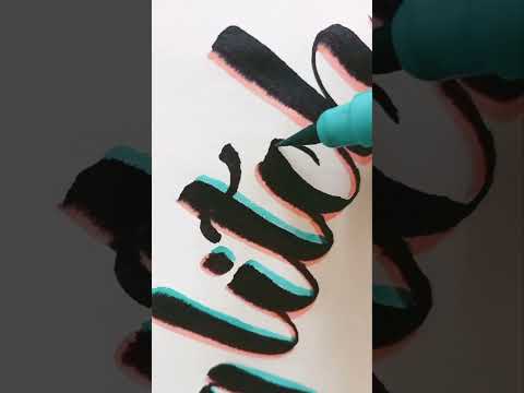 Glitch effect calligraphy. #art #satisfying #youtubeshorts #shorts