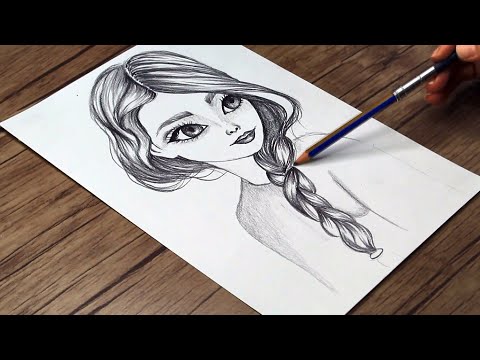 How to Draw a Cute Girl Step by Step | Pencil Sketch for Beginners